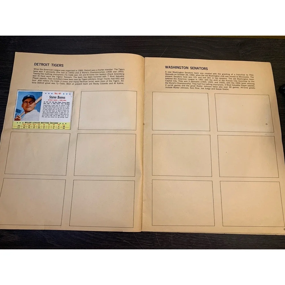 1963 Post Cereal JELL-O Baseball Card Collector's Album with 15 Cards
